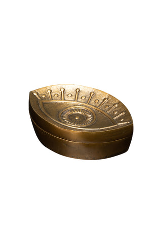 Image of the Gold Mystic Eye Trinket Box on a white background
