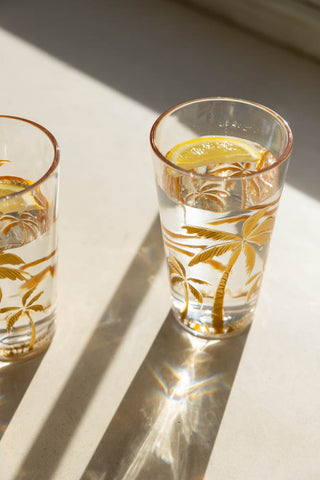 Image of the Gold Palm Water Glass