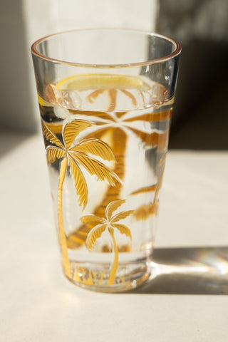 Detail image of the Gold Palm Water Glass