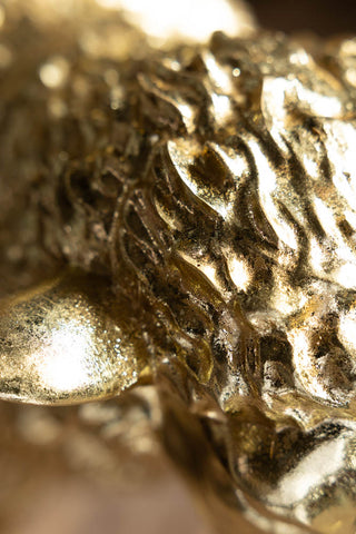 Close-up of the head of the Gold Sheep Decorative Ornament.