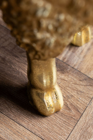 Close-up of the foot of the Gold Sheep Decorative Ornament.