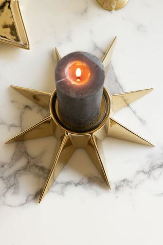 Image of the Gold Star Candle Holder