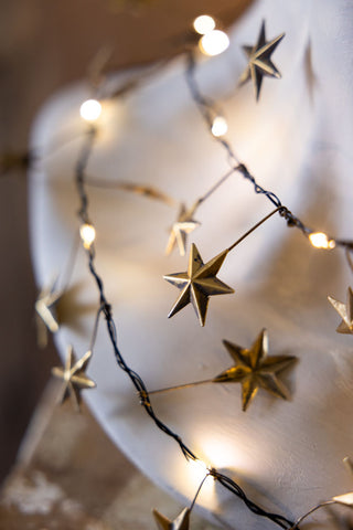 Close-up image of the Gold Star Fairy Lights