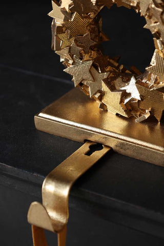 Detail image of the Gold Stars Stocking Holder