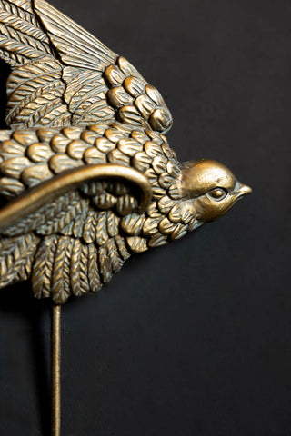 Detail image of the Gold Swallow Coat Hook