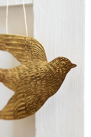 Image of the finish for the Gold Swallow Hanging Ornament