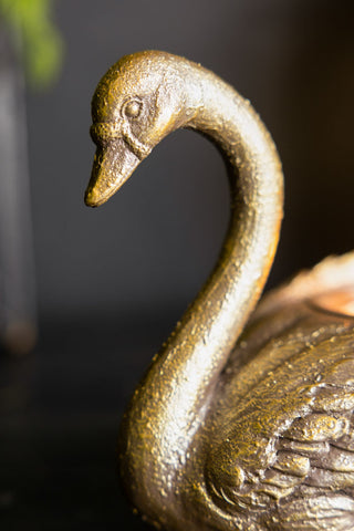 Gold Swan Tealight Holder