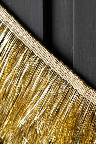 Close-up image of the Gold Tinsel Scalloped Decorative Garland