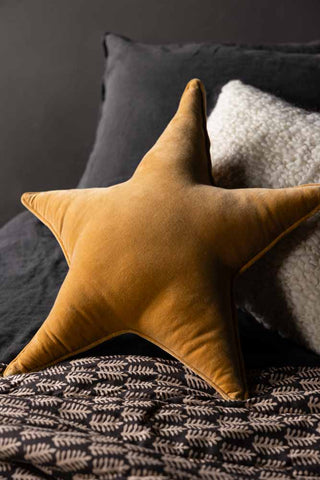 Image of the Gold Star Velvet Cushion