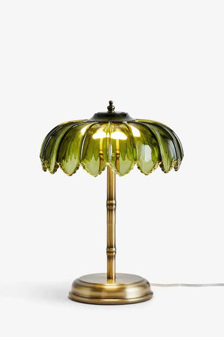 Cutout of the Gold & Green Desert Table Lamp on a white background.