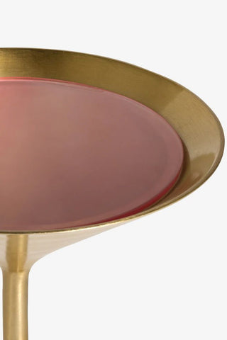 Close-up image of the Gold & Pink Cocktail Side Table on a white background