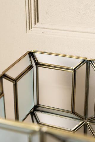 An image showing an inside detail of the Gold & Glass Geometric Table Light.