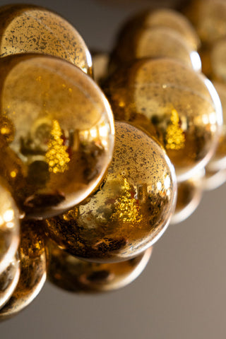 Close-up of the Gold Antique-Effect Bauble Christmas Garland.