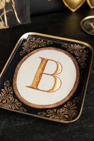 Image of the finish on the Black & Gold B Letter Tray