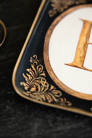Detail image of the Black & Gold B Letter Tray