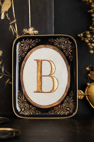 Lifestyle image of the Black & Gold B Letter Tray