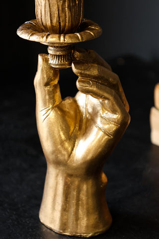 Image of the Gold Hand Candlestick Holder