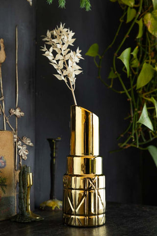 Image of the Gold Lipstick Vase