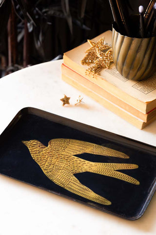 Lifestyle image of the Golden Swallow Tray