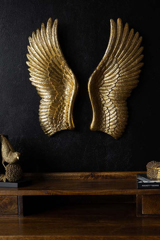 Image of the Golden Angel Wings Wall Art