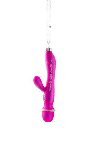 Cutout of the Good Vibes Sex Toy Christmas Tree Decoration on a white background.