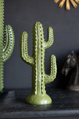 Image of the Green Cactus Ornament on a sideboard