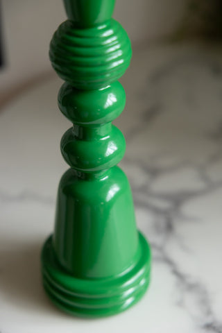 Close-up image of the Emerald Green Candlestick Holder