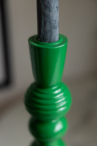 Detail image of the Emerald Green Candlestick Holder