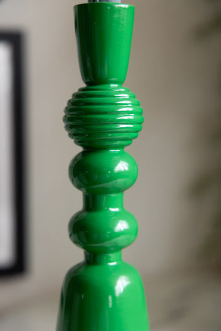 Image of the finish on the Emerald Green Candlestick Holder