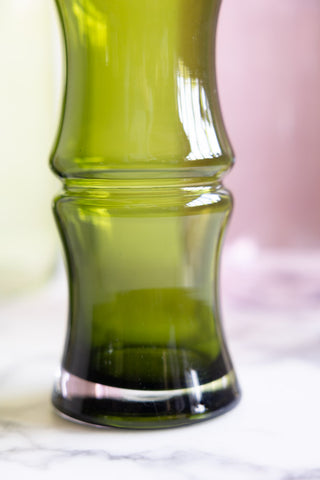 Image of the material for the Green Glass Bamboo Vase - 3 Sizes Available