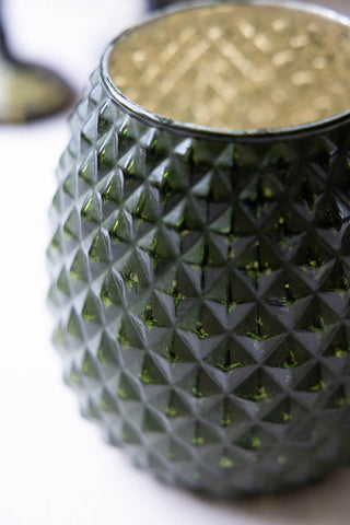 Image of the finish for the Green Glass Pineapple Jar