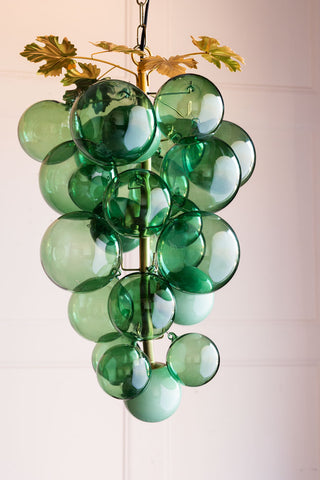 Image of the Green Grapevine Glass Ceiling Light