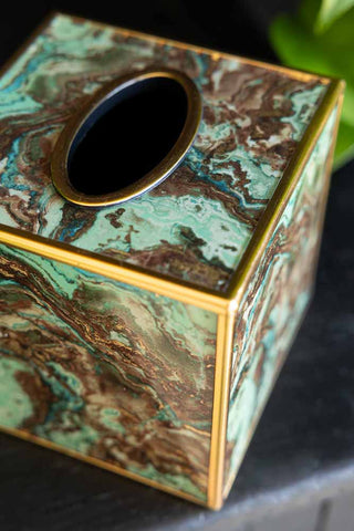 Image of the Green Marble Effect Tissue Box