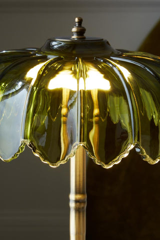 Detail image of the Gold & Green Desert Table Lamp