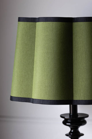Image of the finish for the Olive Green Scalloped Lampshade