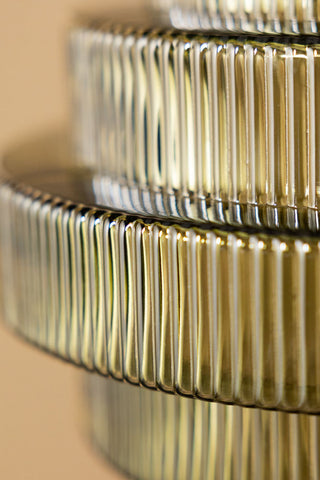 Close-up image of the Tiered Green Glass Easyfit Ceiling Light Shade