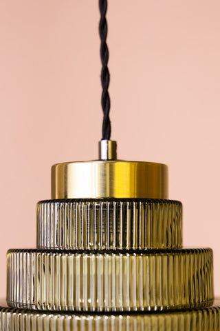 Image of the top of the Tiered Green Glass Easyfit Ceiling Light Shade