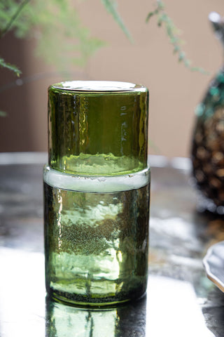Image of the HKLIVING Olive Green Organic Glass Carafe