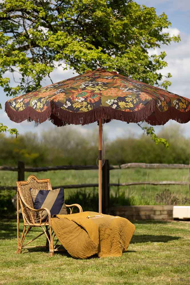 HKliving Dark Florals Flourish Parasol | Rockett St George