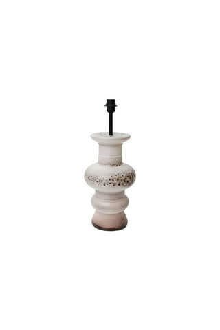 Detail image of the HKliving White/Brown Retro Reactive Glaze Lamp base on a white background. 