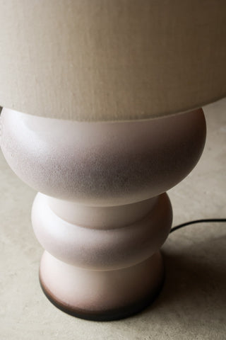 Detail image of the HKliving White/Brown Retro Reactive Glaze Lamp. 