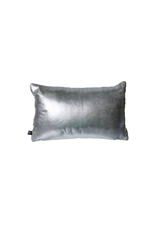Image of the back of the HKliving Shiny Silver Cushion on a white background.