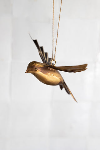 Detail image of the Antique Gold Bird Hanging Ornament