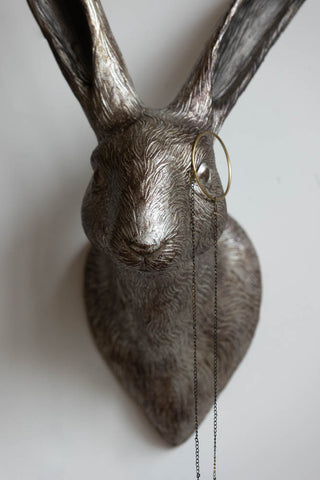Close-up image of the Hartley Hare with Monocle Wall Art