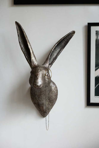 Lifestyle image of the Hartley Hare with Monocle Wall Art