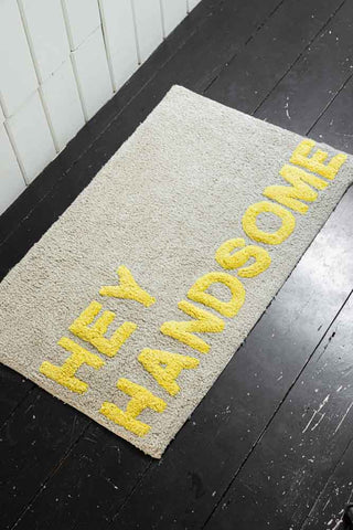 Lifestyle image of the Hey Handsome Bath Mat
