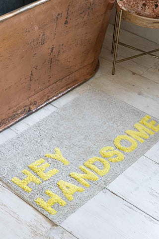 Image of the Hey Handsome Bath Mat in a bathroom setting
