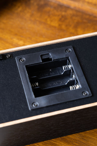 The battery section on the reverse side of the Home Is Where The Fuckers Aint Light Box.