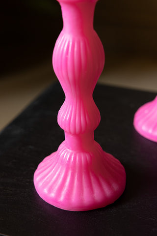 Detail shot showing the wax pattern at the bottom of the candle.