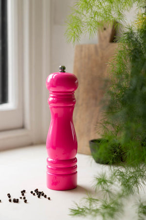 Lifestyle image of the Hot Pink Salt/Pepper Mill